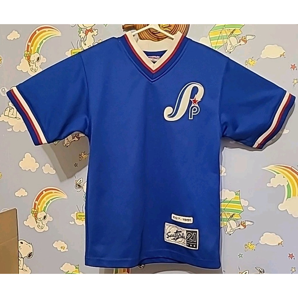 Vintage SouthPole All Players League Baseball Jersey Youth Size Small 8-10 Blue